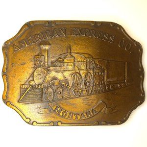 Vintage Train American Express Company Montana Belt Buckle
